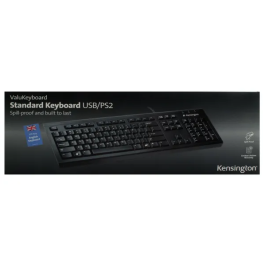 Kensington ValuKey Wired USB UK Keyboard Black