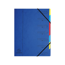 Exacompta Europa 7-Part Organiser 400gsm Pressboard A4 Blue