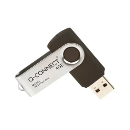 Q-Connect USB 2.0 Swivel Flash Drive Silver/Black