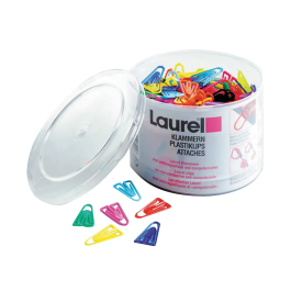 Laurel Plastic Paperclips 35mm Assorted Pk 200
