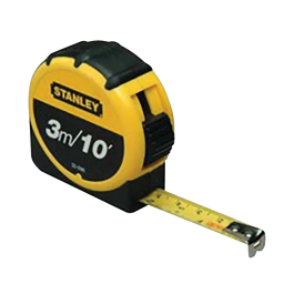Stanley Retractable Tape Measure with Belt Clip 3 Metre