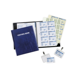 Durable Visitors Book with 100 Badge Inserts