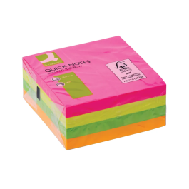 Q-Connect Quick Note Brilliant Rainbow Cube 76x76mm Neon