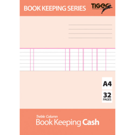 Tiger Book Keeping A4 Treble Cash 32 Pages