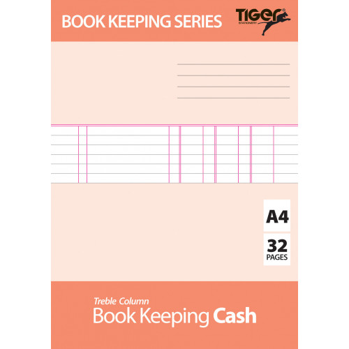 Tiger Book Keeping A4 Treble Cash 32 Pages