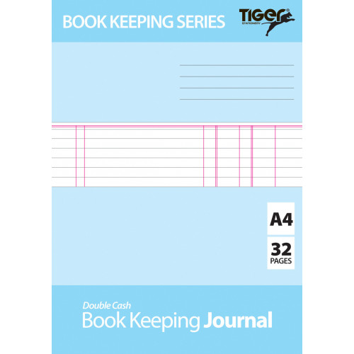 Tiger Book Keeping A4 Journal Double Cash 32 Pages