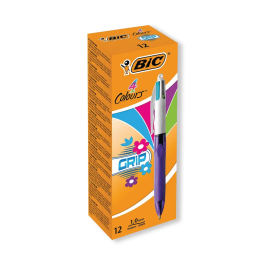 Bic 4 Colour Grip Fashion Retractable Ballpoint Pen