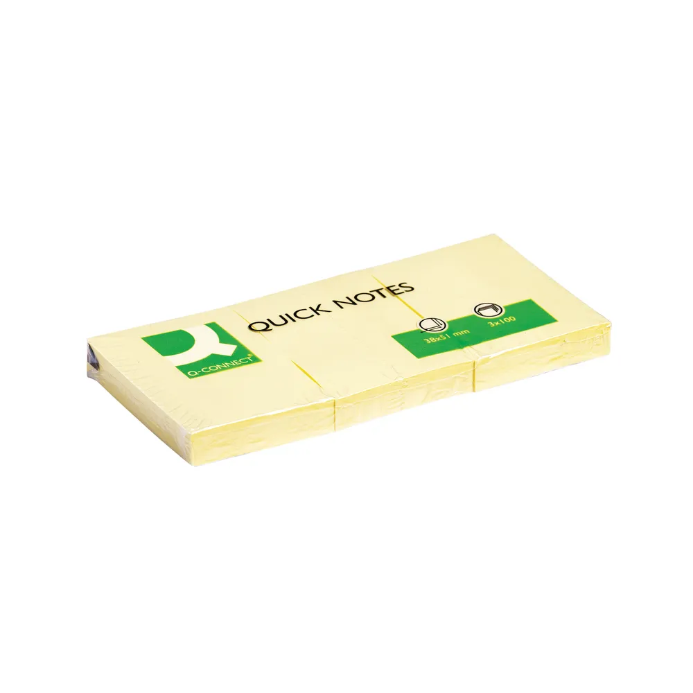 Q-Connect Quick Notes Repositionable Yellow - Image 2