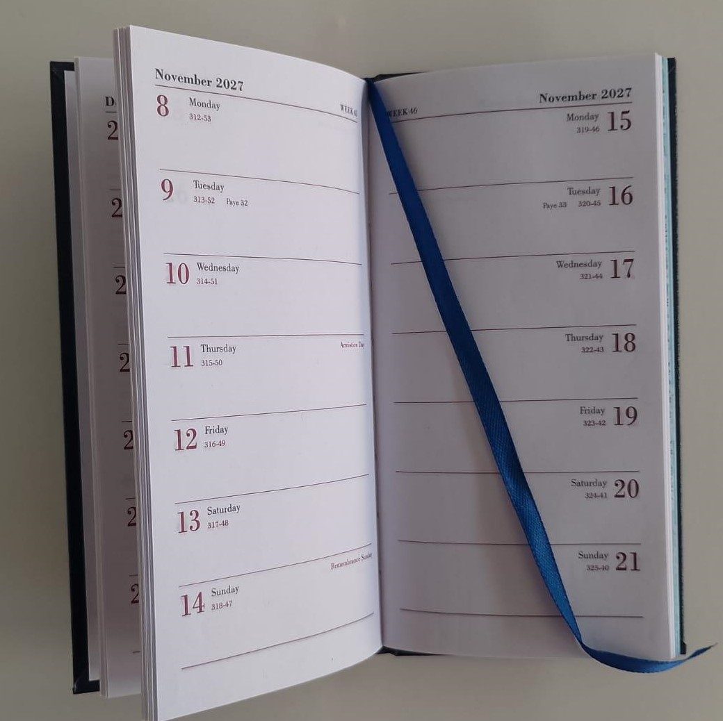 2027 Slim Diary 2 Weeks To View Black - Image 2