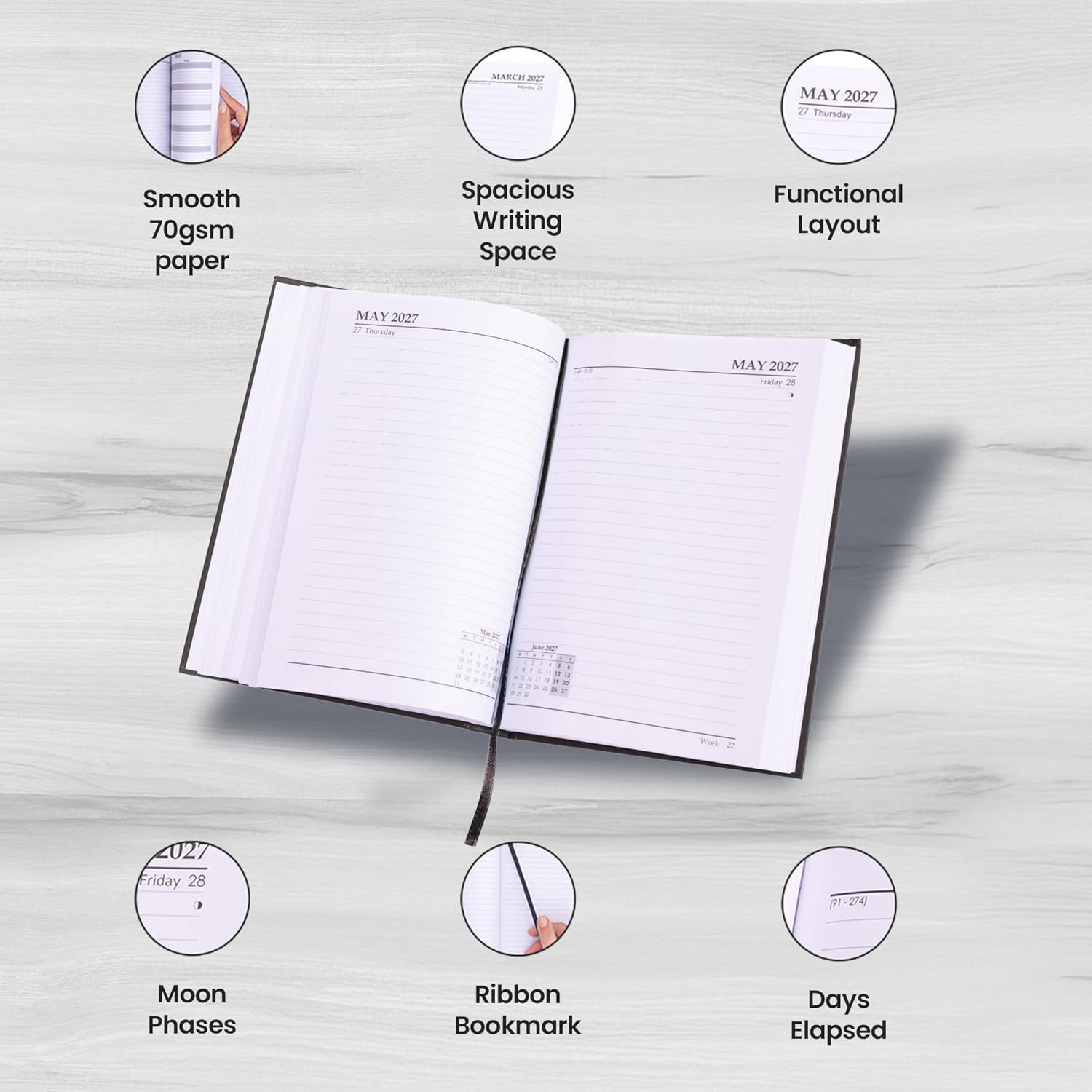 2027 Desk Diaries A5 & A4 Page Per Day - Image 6