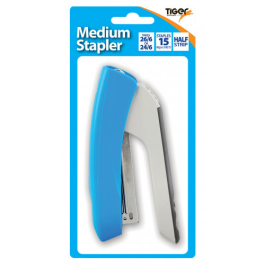 Tiger Medium Half Strip Plastic Stapler Assorted