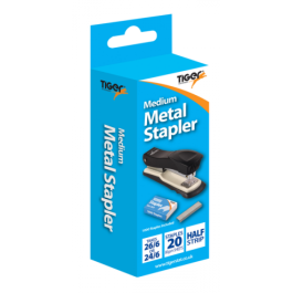 Tiger Medium Half Strip Metal Stapler Assorted