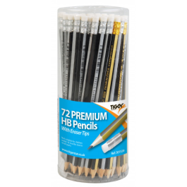 Tiger Premium HB Pencils with Erasers Pk 1
