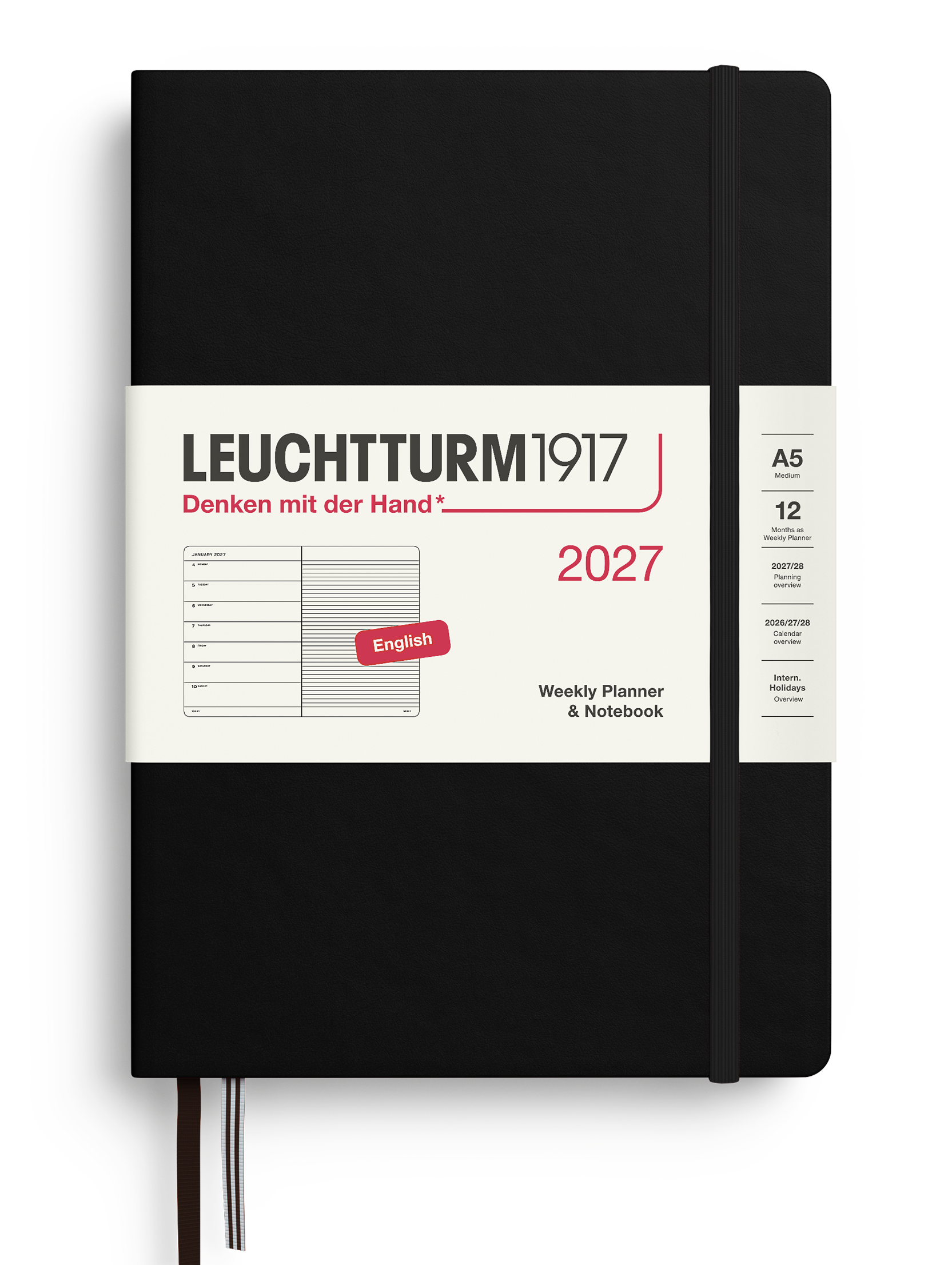 Leuchtturm 2027 A5 Hardcover Weekly Planner & Notebook