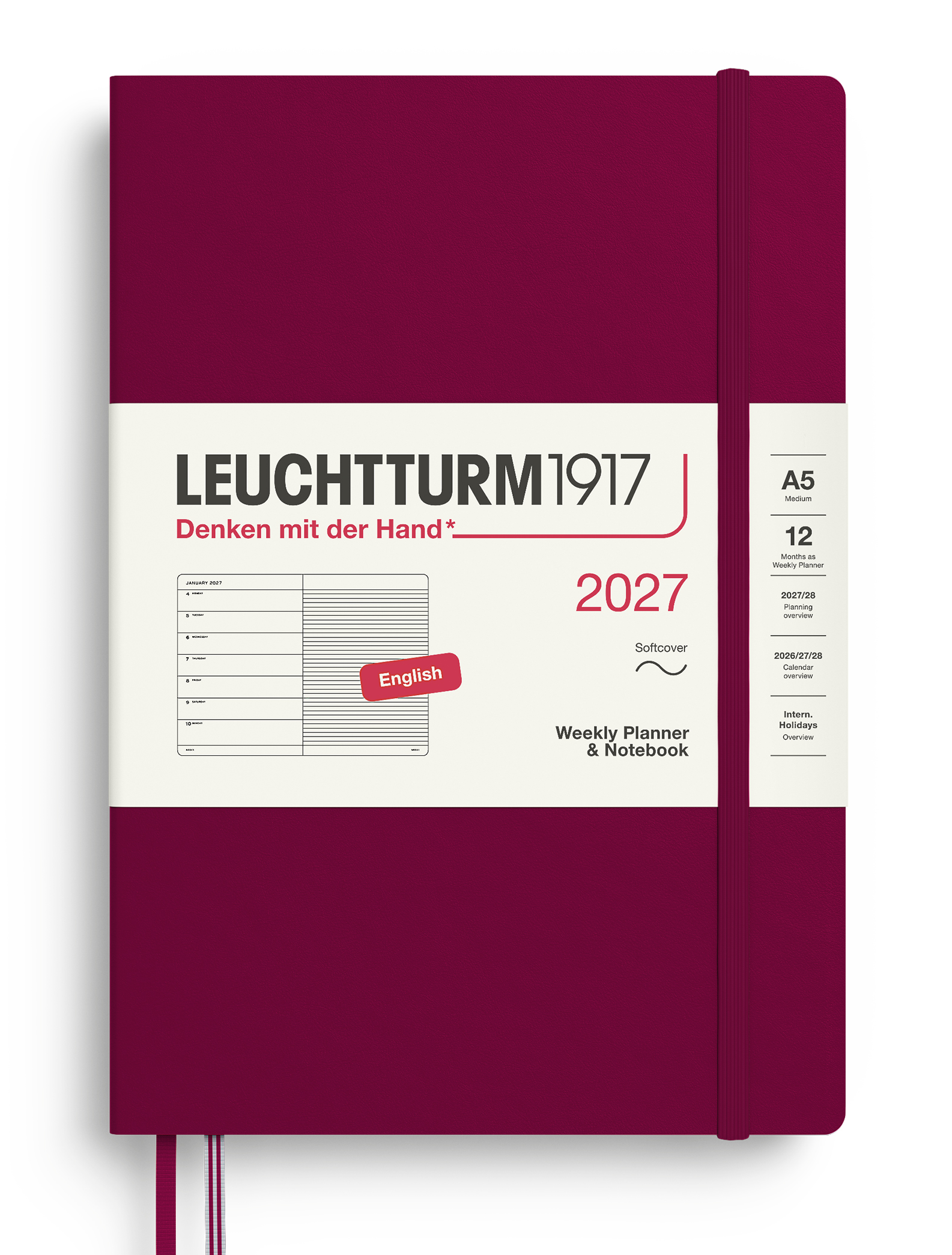 Leuchtturm 2027 A5 Softcover Weekly Planner & Notebook