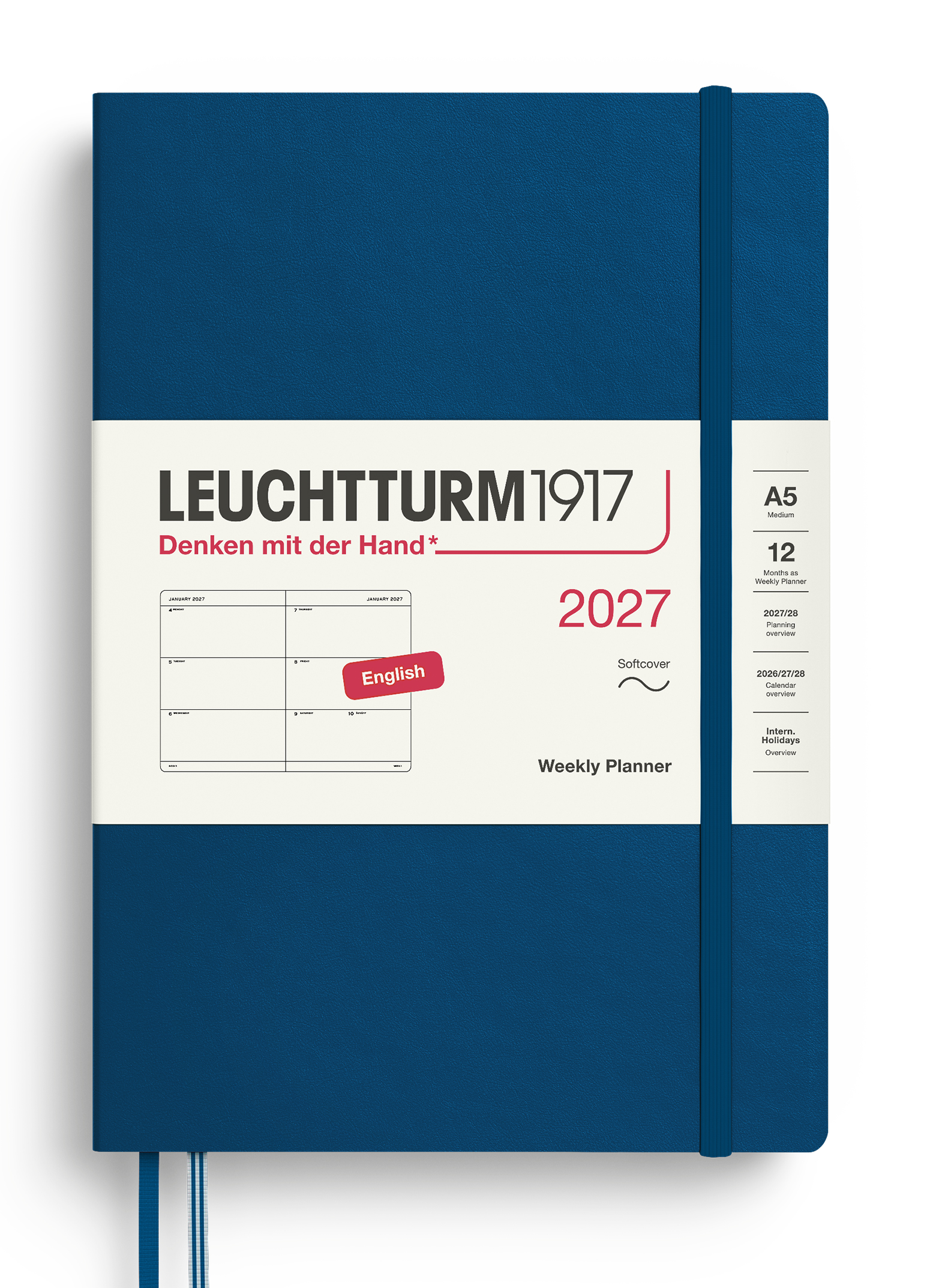 Leuchtturm 2027 A5 Softcover Weekly Planner Indigo