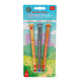 Legami Set of 3 Erasable Gel Pens Fur-ever Friends