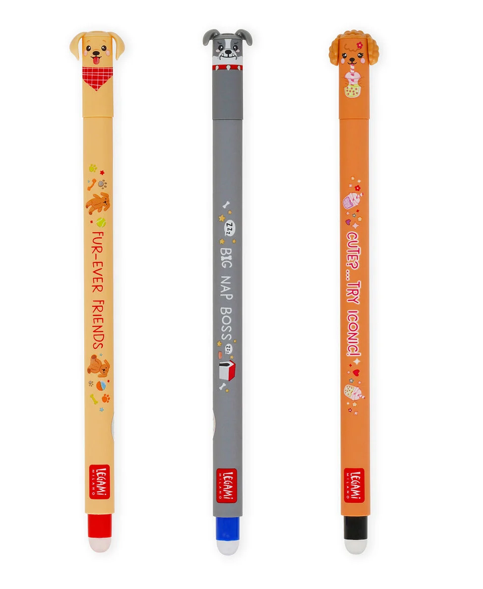 Legami Set of 3 Erasable Gel Pens Fur-ever Friends - Image 2