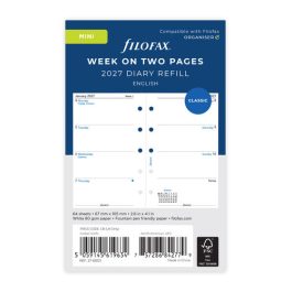 Filofax 2027 Mini Week On Two Pages Diary Refill