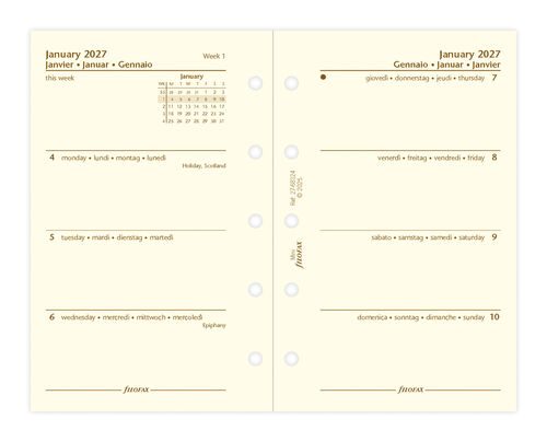Filofax 2027 Mini Week On Two Pages Cotton Cream Diary Refill - Image 2