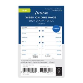 Filofax 2027 Mini Week Per Page English Diary Refill