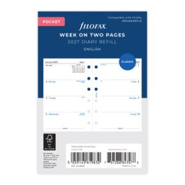 Filofax 2027 Pocket Week On Two Pages Diary Refill