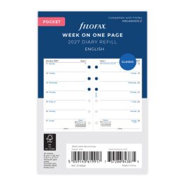 Filofax 2027 Pocket Week on One Page Diary Refill