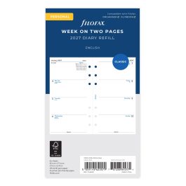 Filofax 2027 Personal Week On Two Pages Monday Start Diary Refill