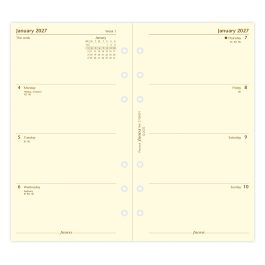Filofax 2027 Personal Week On Two Pages Cotton Cream Diary Refill