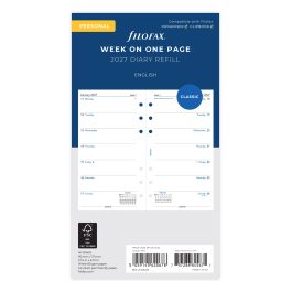 Filofax 2027 Personal Week on One Page Diary Refill