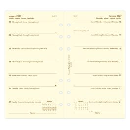 Filofax 2027 Personal Week on One Page Cotton Cream Diary Refill