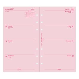 Filofax 2027 Personal Week On Two Pages Pink Diary Refill