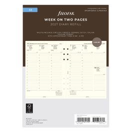 Filofax 2027 A5 Week On Two Pages Cotton Cream Diary Refill