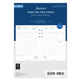Filofax 2027 A5 Week On Two Pages Column Format Diary Refill