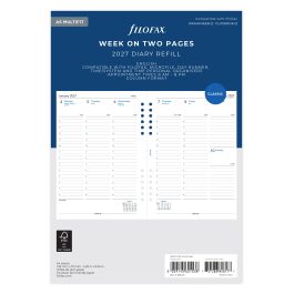 Filofax 2027 A5 Week On Two Pages Multi-Fit Diary Refill