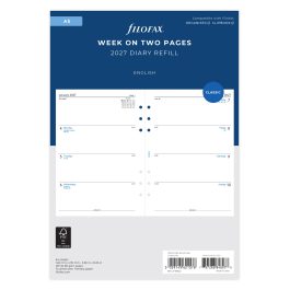 Filofax 2027 A5 Week On Two Pages Diary Refill