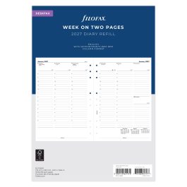 Filofax 2027 Deskfax Week On Two Pages Appointments Diary Refill
