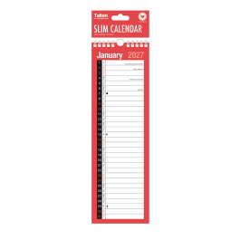 Tallon 2027 Red & Black Month To View Slim Calendar