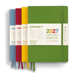 Leuchtturm 2027 A5 Hardcover Weekly Planner & Notebook Dotted Colourful Seasons