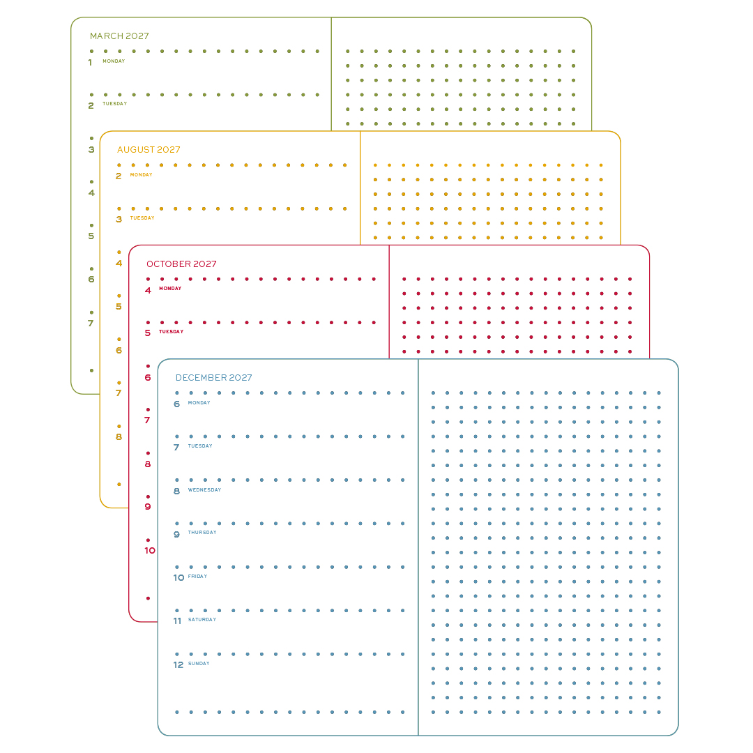Leuchtturm 2027 A5 Hardcover Weekly Planner & Notebook Dotted Colourful Seasons - Image 3