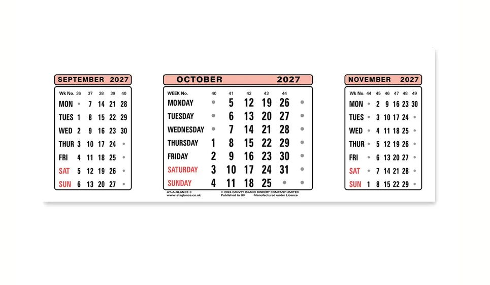 At-A-Glance 2027 Calendar Refill 3SR27