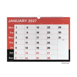 Q-Connect 2027 Wirebound Month To View Calendar A3