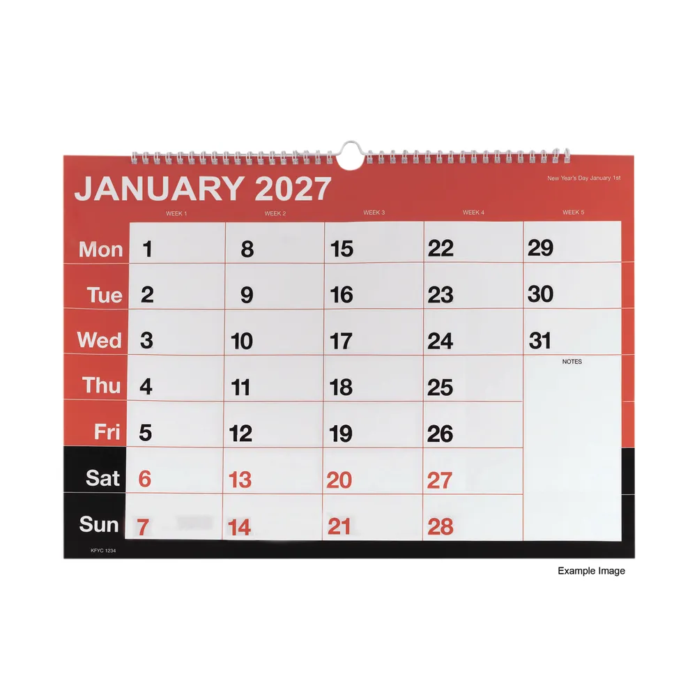 Q-Connect 2027 Wirebound Month To View Calendar A3