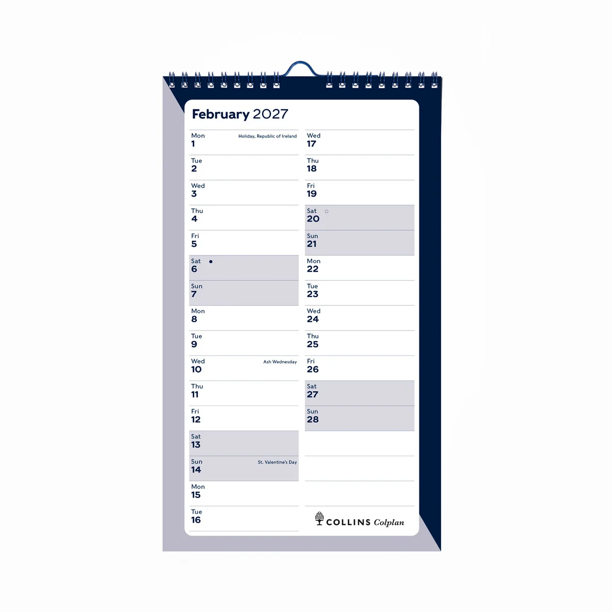 Collins 2027 Colplan Monthly Spiral Calendar Blue - Image 2