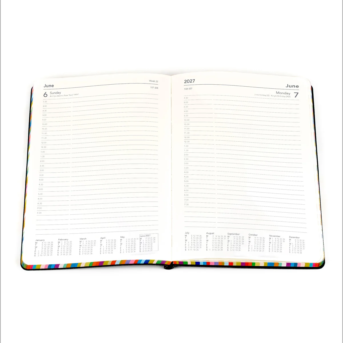 Collins 2027 Edge Rainbow Diary Day Per Page A5 Charcoal ED151.U96-27 - Image 2