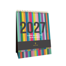 Collins 2027 Edge Rainbow Desk Calendar Month To View EDDC-27