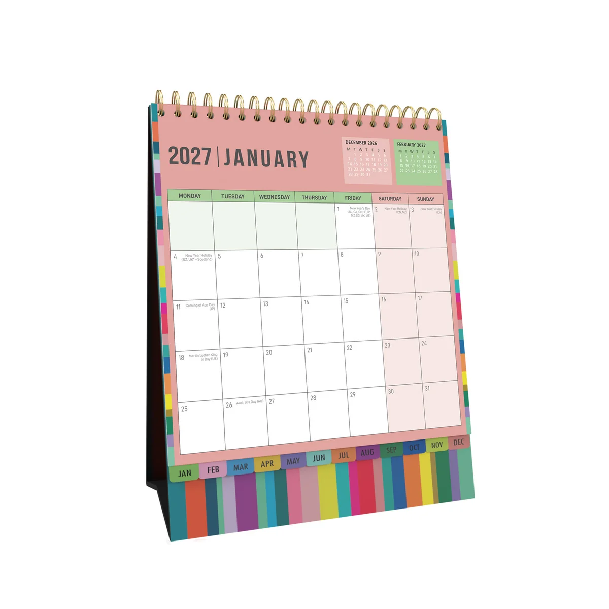 Collins 2027 Edge Rainbow Desk Calendar Month To View EDDC-27 - Image 2