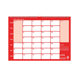 Collins 2027 Colplan A3 Wiro Monthly Memo Calendar