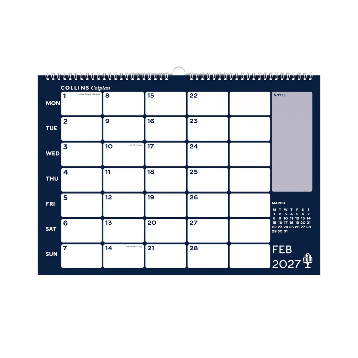 Collins 2027 Colplan A3 Wiro Monthly Memo Calendar - Image 2