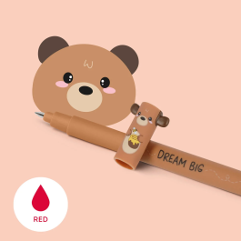 Legami Erasable Gel Pen Teddy Bear Red Ink